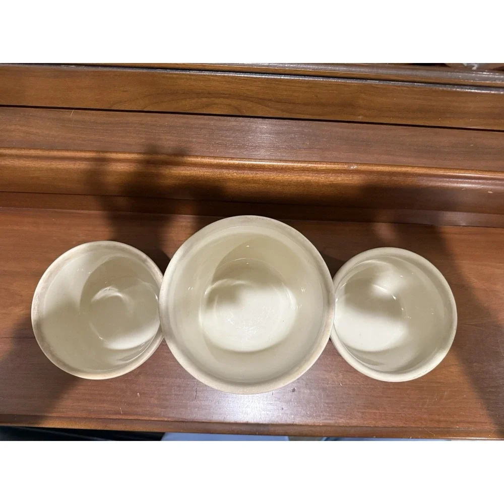 Vintage Oxford Ware USA Stoneware crock bowls Blue & White No Lids Cottage Core